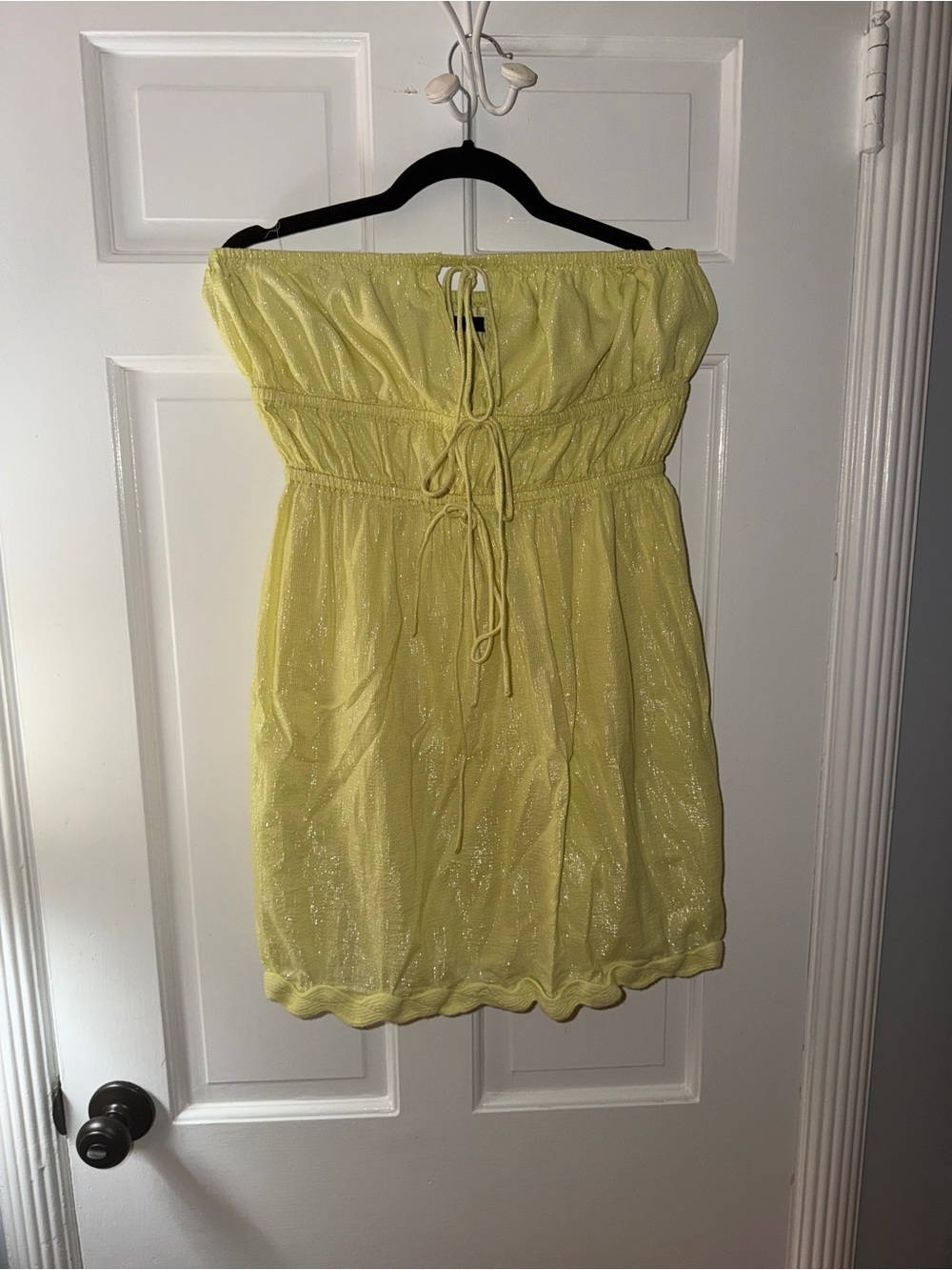 Free People Strapless Yellow Sparkle Summer Dress